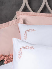 Çift Kişilik Elit Saten Nevresim Takımı Melinda Pembe Bonvagon