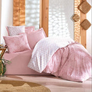 Çift Kişilik Nevresim Takımı Minimal Best Pembe Lastikli Çarşaf