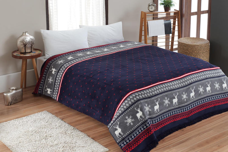 Çift Kişilik Pamuklu Yılbaşı Battaniye 180x220 Carmelo