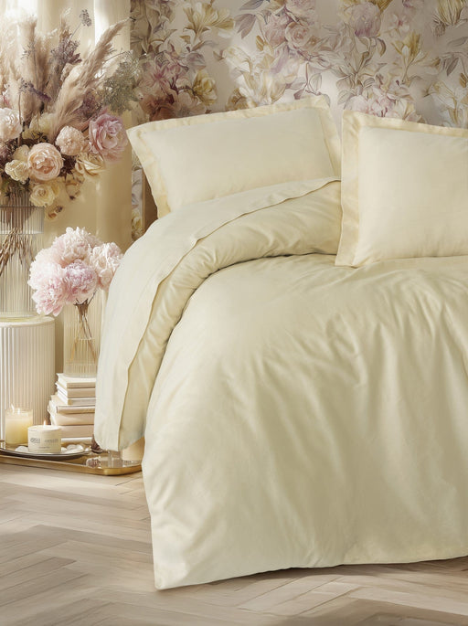 Çift Kişilik Saten Nevresim Takımı Elegant Bej 83 Tel %100 Pamuk Bonvagon