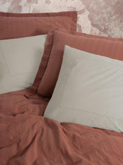 Çift Kişilik Yatak Örtülü Pike Takımı Natura Vilo Kiremit 4 Adet Yastık Kılıfı Bonvagon