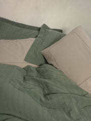 Çift Kişilik Yatak Örtülü Pike Takımı Natura Vilo Yeşil 4 Adet Yastık Kılıfı Bonvagon