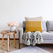 Çizgili Retro Tasarımlı Dijital Baskılı Dekoratif Raşel Kadife Yastık Kırlent Kılıfı Bonvagon