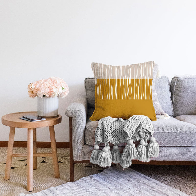 Çizgili Retro Tasarımlı Dijital Baskılı Dekoratif Raşel Kadife Yastık Kırlent Kılıfı Bonvagon