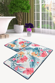 Claire Dijital Baskılı 2li Set Banyo Halısı, Kaymaz Taban, Yıkanabilir Bonvagon