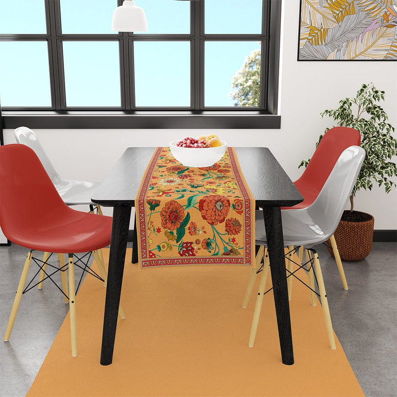 Classic Flowers İnce Keten Runner 140x45cm