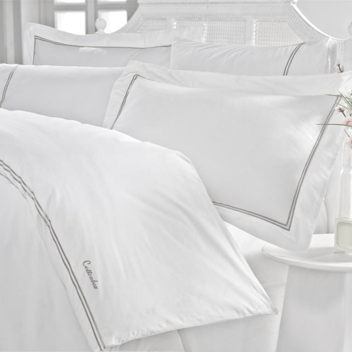 Classic Pamuk Nevresim Takımı Çift Kişilik Mehveş 62 Tel %100 Pamuk 4 Adet Yastık Bonvagon