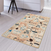 Coffee Cat Dijital Baskılı Mutfak Halısı, Kaymaz Taban, Yıkanabilir Bonvagon