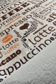 Coffee Fincan Ekru Dijital Baskılı Mutfak Halısı, Kaymaz Taban, Yıkanabilir Bonvagon