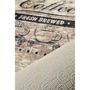 Coffee Store Dijital Baskılı Mutfak Halısı, Kaymaz Taban, Yıkanabilir Bonvagon