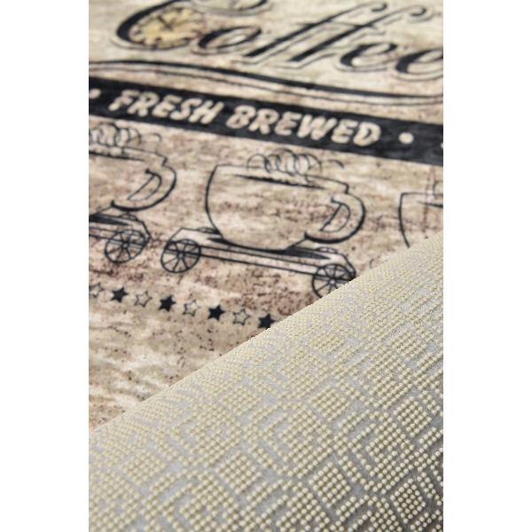 Coffee Store Dijital Baskılı Mutfak Halısı, Kaymaz Taban, Yıkanabilir Bonvagon