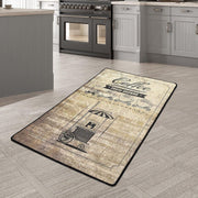 Coffee Store Dijital Baskılı Mutfak Halısı, Kaymaz Taban, Yıkanabilir Bonvagon