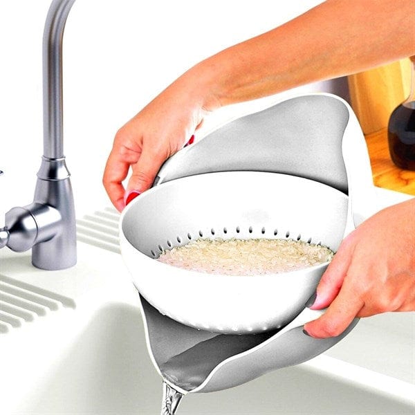 Çok Amaçlı 360 Derece Dönebilir Pratik Hazneli Mutfak Süzgeç Elek Bonvagon