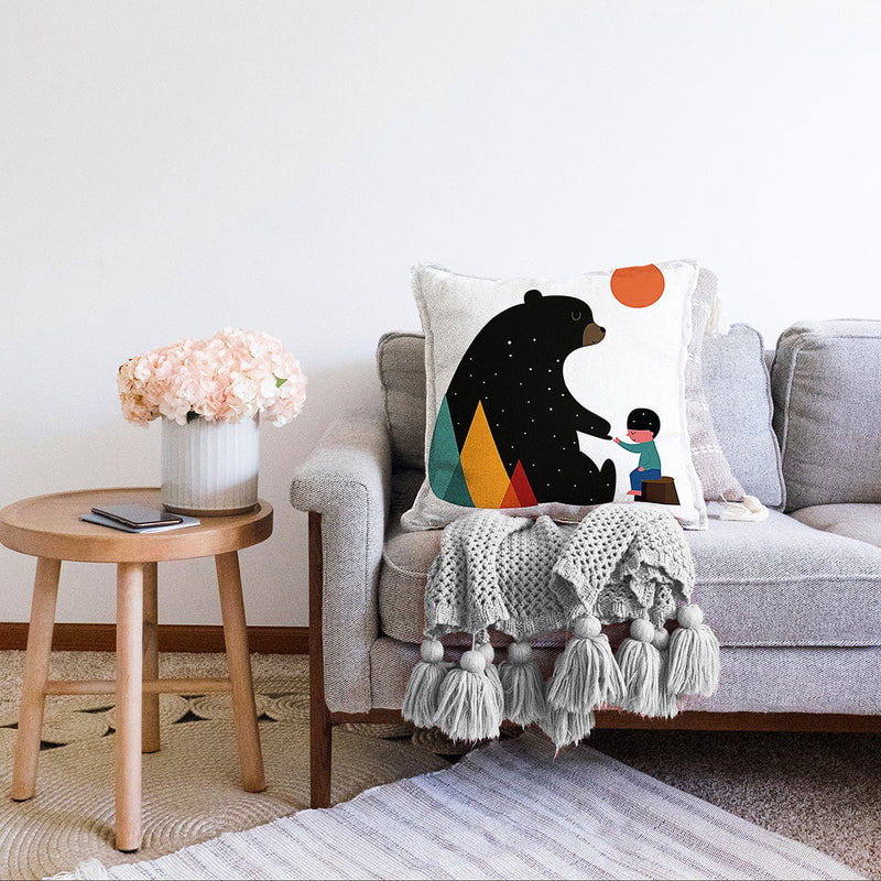 Çok Renkli Dijital Baskılı Modern Raşel Kadife Yastık Kırlent Kılıfı Bonvagon