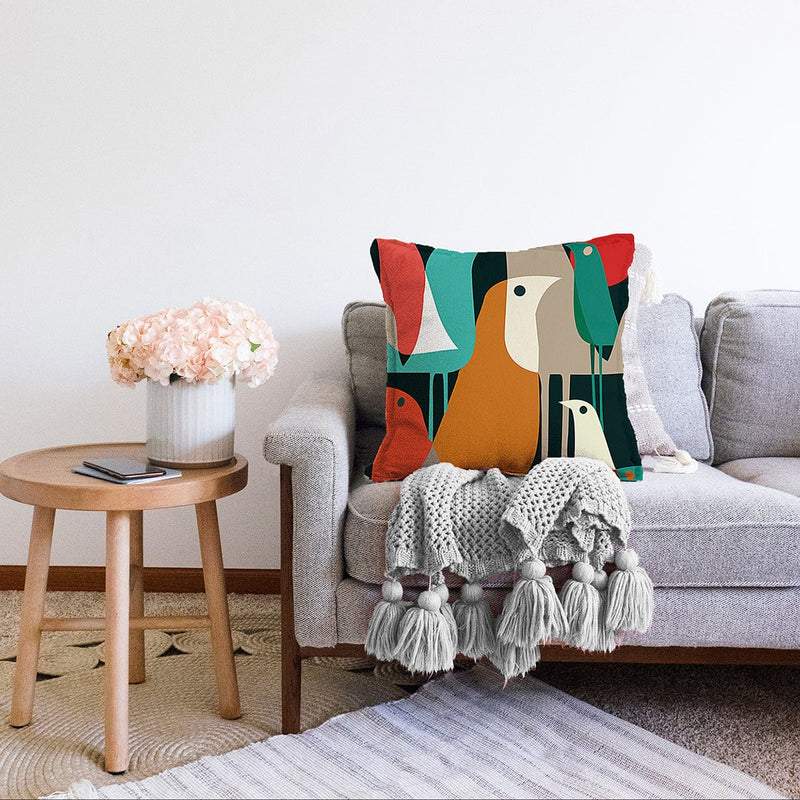 Çok Renkli Dijital Baskılı Modern Raşel Kadife Yastık Kırlent Kılıfı Bonvagon