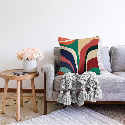 Çok Renkli Dijital Baskılı Modern Raşel Kadife Yastık Kırlent Kılıfı Bonvagon