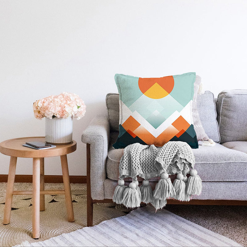 Çok Renkli Dijital Baskılı Modern Raşel Kadife Yastık Kırlent Kılıfı Bonvagon