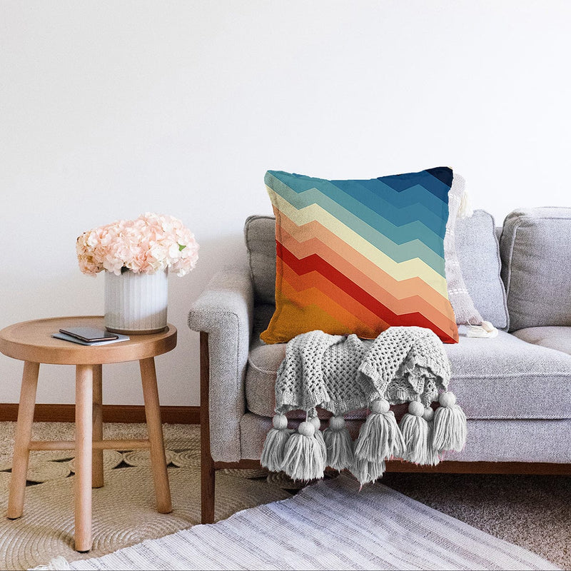 Çok Renkli Dijital Baskılı Modern Raşel Kadife Yastık Kırlent Kılıfı Bonvagon