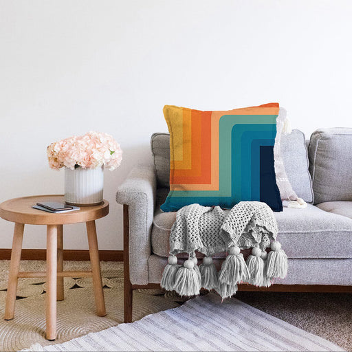 Çok Renkli Dijital Baskılı Modern Raşel Kadife Yastık Kırlent Kılıfı Bonvagon