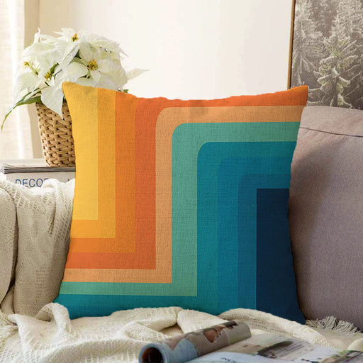 Çok Renkli Dijital Baskılı Modern Raşel Kadife Yastık Kırlent Kılıfı Bonvagon