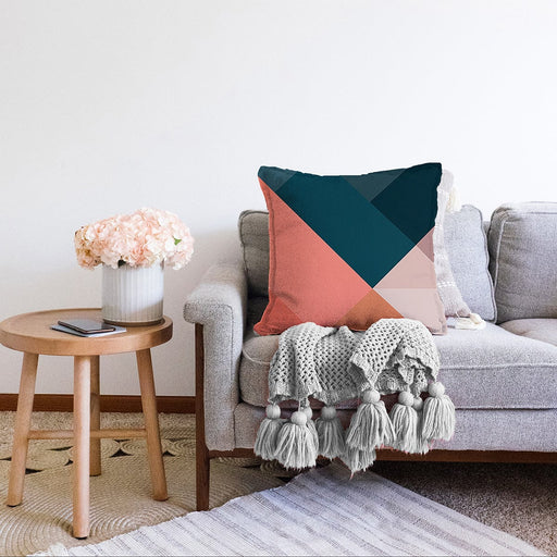 Çok Renkli Dijital Baskılı Modern Raşel Kadife Yastık Kırlent Kılıfı Bonvagon