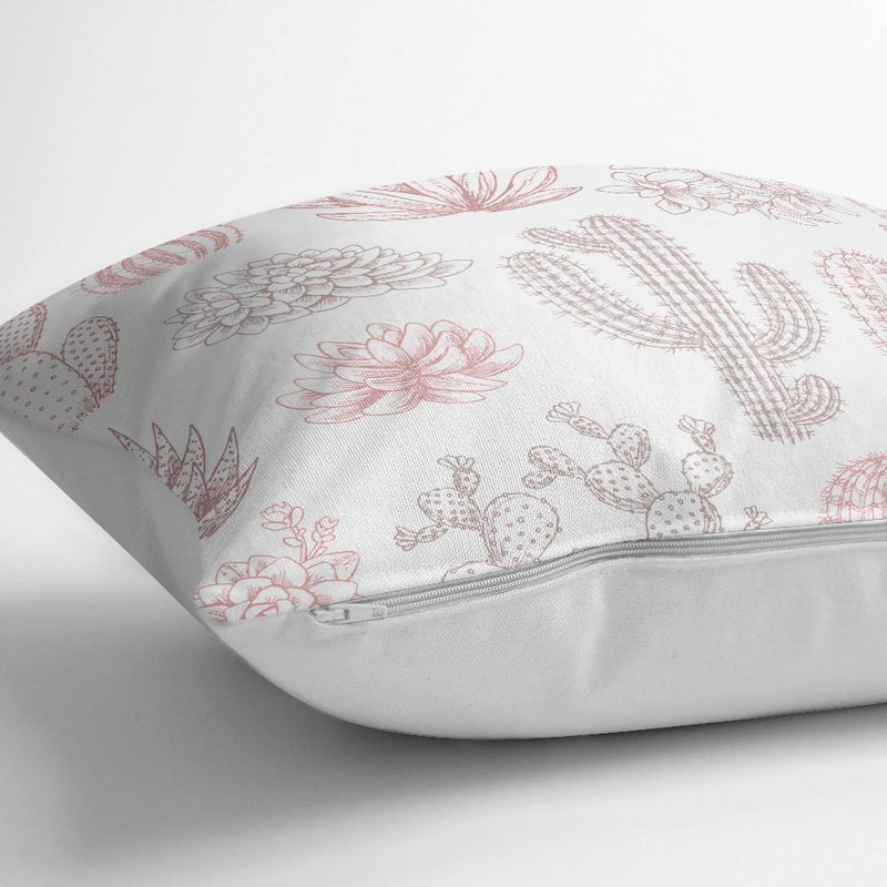 Çöl Bitkisi Desenli Dijital Baskılı Yastık Kırlent Kılıfı 43x43cm Bonvagon