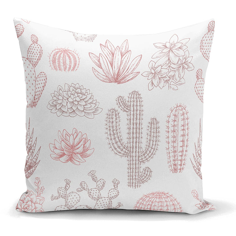 Çöl Bitkisi Desenli Dijital Baskılı Yastık Kırlent Kılıfı 43x43cm Bonvagon