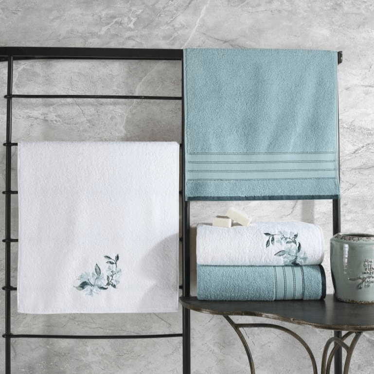 Colorful %100 Pamuk Hamam Havlu Seti Mint Beyaz Bonvagon