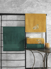 Colorful %100 Pamuk Hamam Havlu Seti Yeşil Sarı Bonvagon