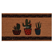 Colorful Cactus Doğal Koko Hindistan Cevizi Kapı Önü Paspas 60x40cm