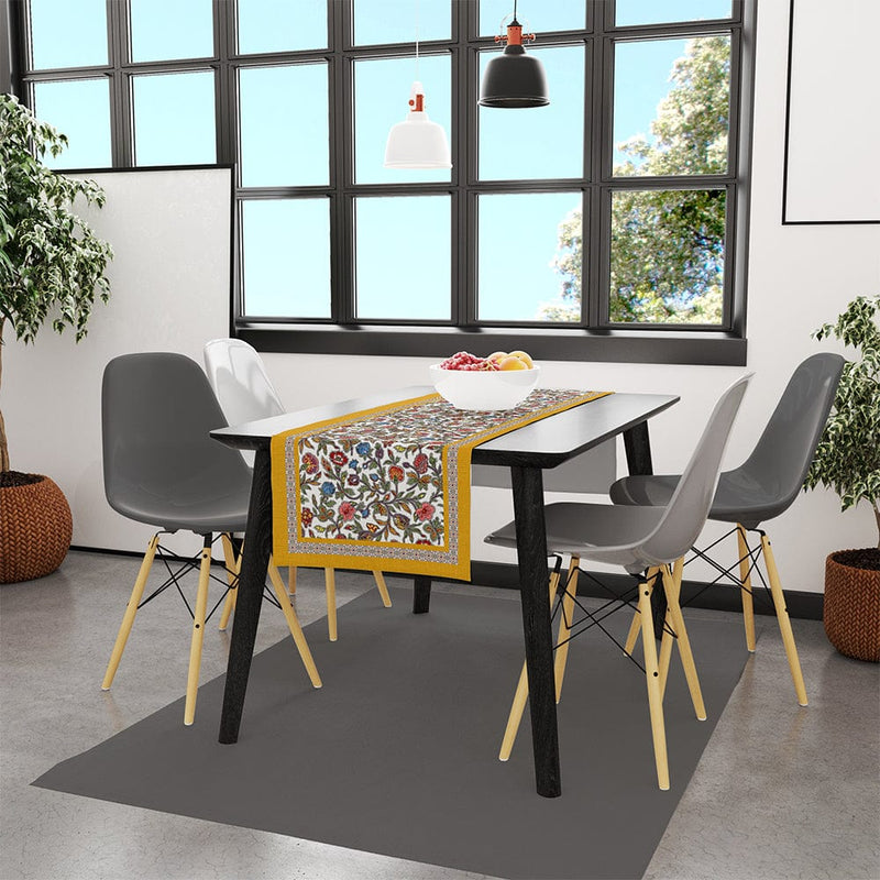 Colorful Flowers İnce Keten Runner 140x45cm