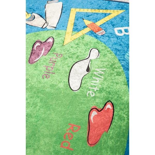 Coloring Yıkanabilir Antibakteriyel Çocuk Halısı, Kaymaz Taban, Yıkanabilir Bonvagon