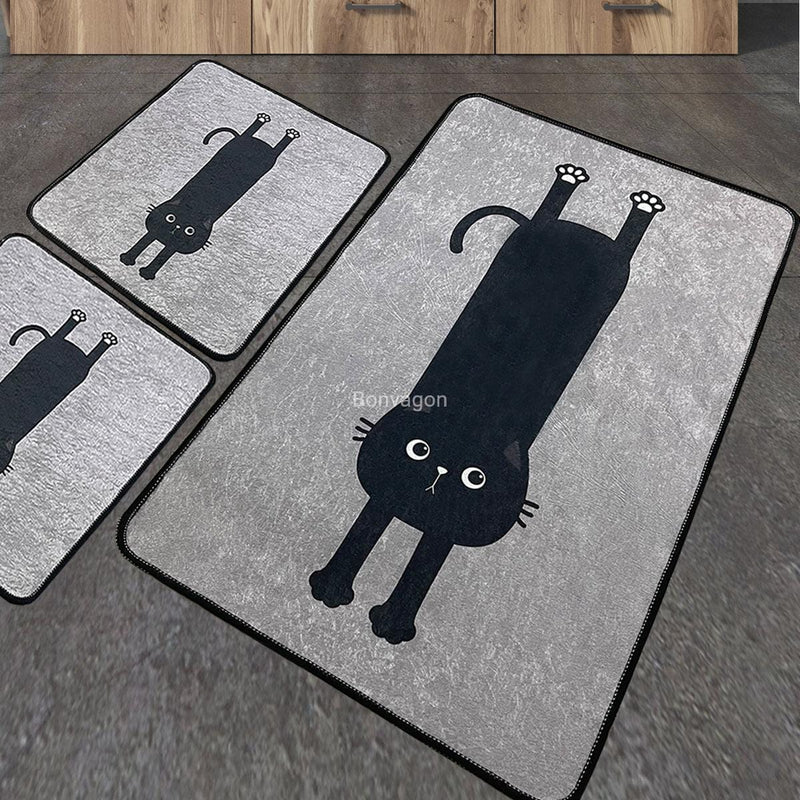 Comfort Gri 3lü Set Dijital Banyo Halısı, Kaymaz Taban, Yıkanabilir Bonvagon