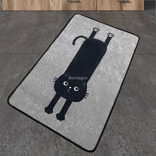 Comfort Gri 70x120cm Dijital Banyo Halısı, Kaymaz Taban, Yıkanabilir Bonvagon