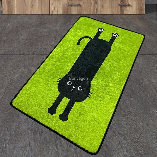 Comfort Yeşil 70x120cm Dijital Banyo Halısı, Kaymaz Taban, Yıkanabilir Bonvagon