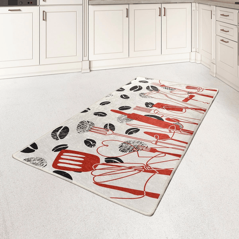 Cooking Dijital Baskılı Mutfak Halısı, Kaymaz Taban, Yıkanabilir Bonvagon