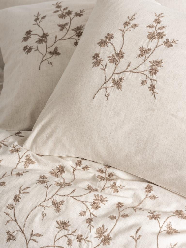 Cotton Keten Çift Kişilik Nevresim Takımı Hemera 4 Adet Yastık Kılıfı