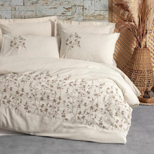 Cotton Keten Çift Kişilik Nevresim Takımı Hemera 4 Adet Yastık Kılıfı Bonvagon