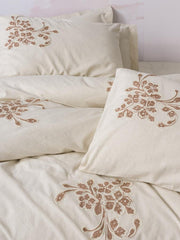 Cotton Keten çift Kişilik Nevresim Takımı Kaneli Bonvagon