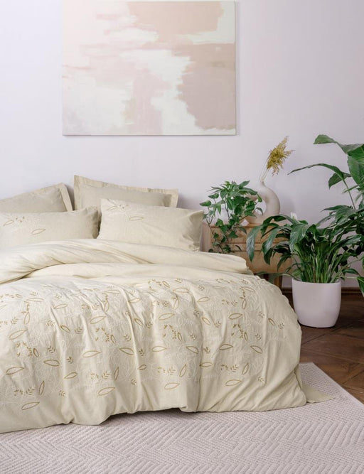 Cotton Keten çift Kişilik Nevresim Takımı Lapelis 4 Adet Yastık Kılıfı Bonvagon