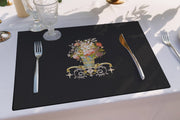 Crown Vase Black 4lü İnce Keten Kumaş Amerikan Servisi 50x35cm