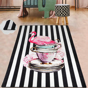 Cup of Flamingo Dijital Baskılı Halı, Kaymaz Taban, Yıkanabilir Bonvagon