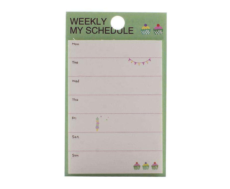 Cupcake Haftalık Plan Yapışkan Kağıt Bonvagon