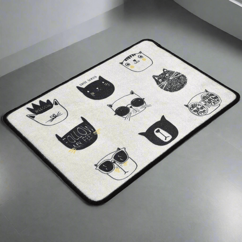 Cutie Dijital Baskılı 40x60cm Banyo Paspas ve Halısı, Kaymaz Taban, Yıkanabilir Bonvagon