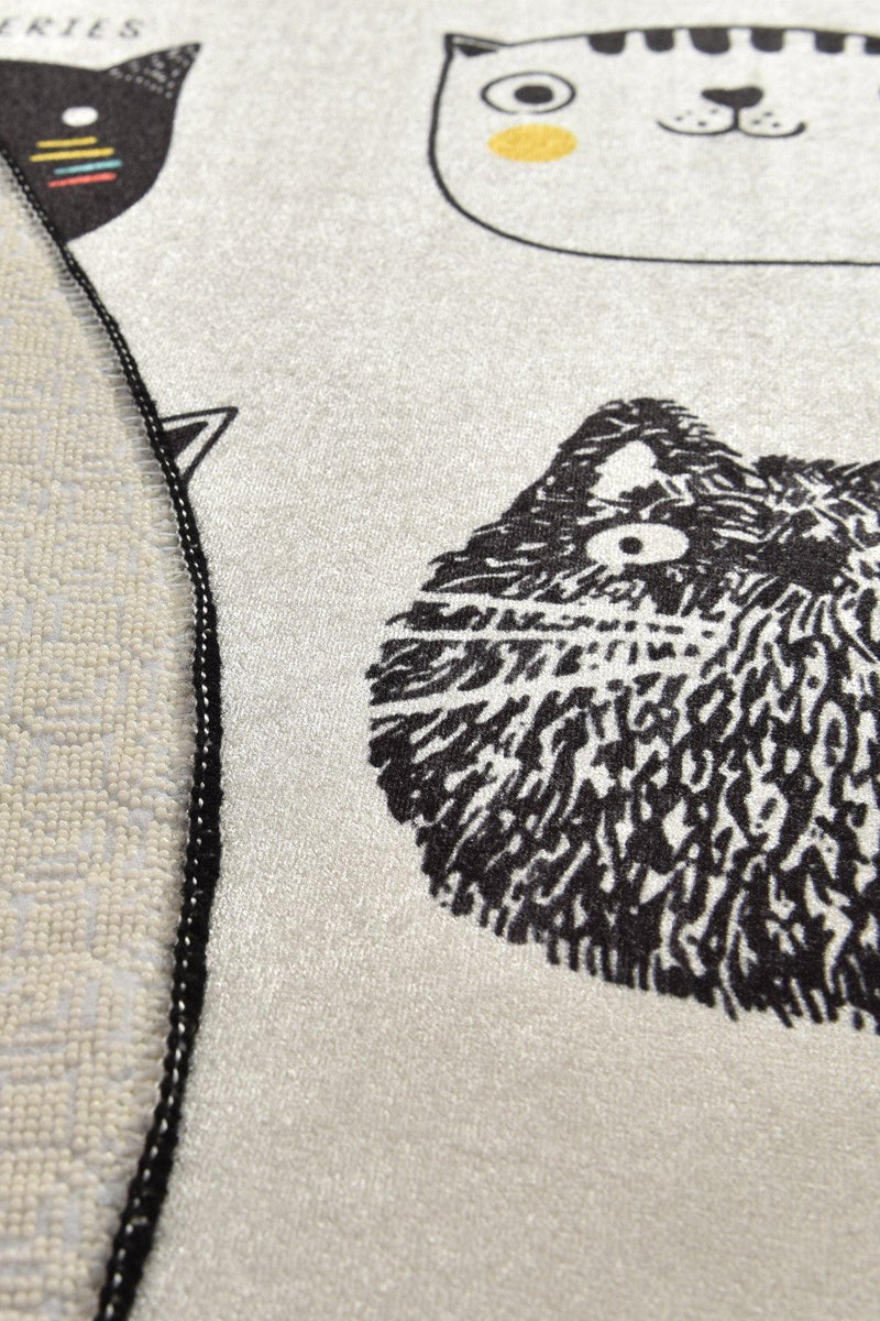 Cutie Dijital Baskılı Çap100cm Banyo Halısı, Kaymaz Taban, Yıkanabilir Bonvagon