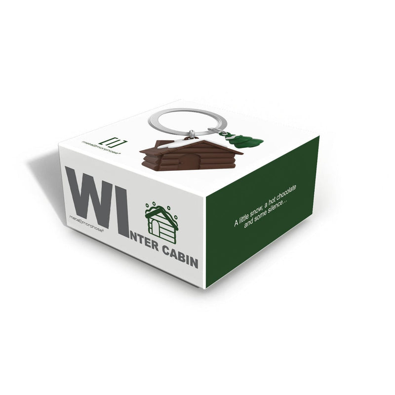 Dağ Evi ve Çam Ağacı Çelik Halkalı Anahtarlık  Bonvagon Metalmorphose