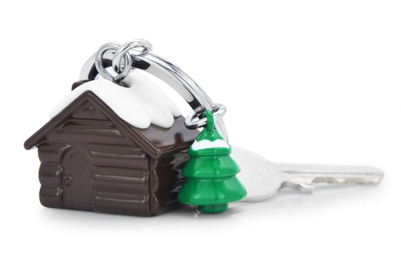 Dağ Evi ve Çam Ağacı Çelik Halkalı Anahtarlık  Bonvagon Metalmorphose