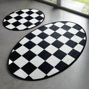 Dama 2li Set Dijital Baskılı Banyo Paspas ve Halısı, Kaymaz Taban, Yıkanabilir Bonvagon