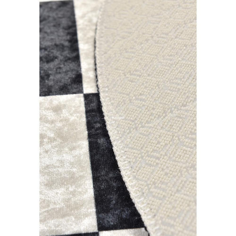 Dama Dekoratif Dijital Baskılı Halı, Kaymaz Taban, Yıkanabilir Bonvagon