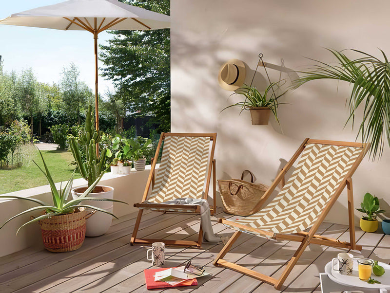 Dan Katlanabilir Şezlong Katlanır Ahşap Lounge Chair